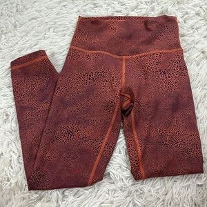 Lululemon Wunder Train High-Rise Crop 23" Crackle Glaze Vintage Orange Larkspur